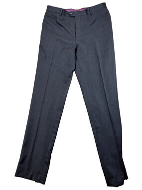 Tiglio‎ Luxe Dandy Suit Pants 42L Measures 37x34 Men's Gray Super 150s Wool Flat